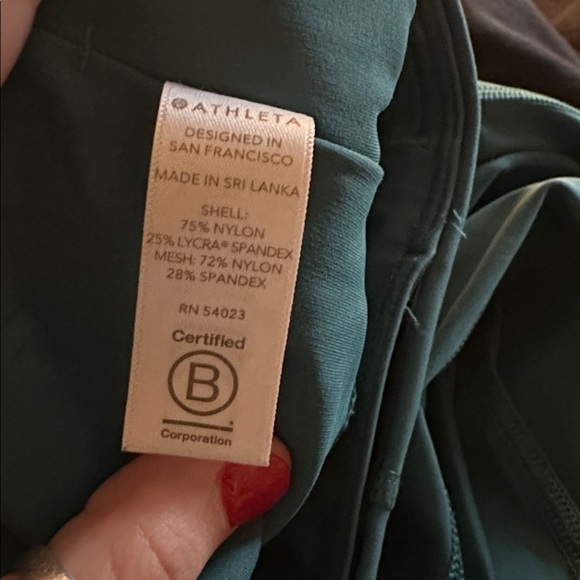 Athleta Teal Lightning 7/8 Tight Yoga Fitness Pant #488372 size XS - Picture 3 of 4